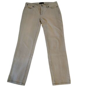 Talbots Pin Stripe Stretch Denim Jeans Mid-rise Tapered Leg Size 6 Women's......